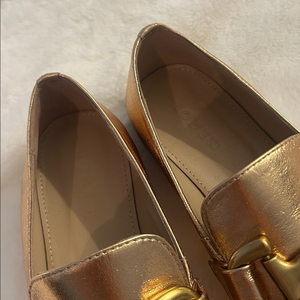 Boden Iris Snaffle Metallic Gold Leather Loafers - Picture 2 of 13